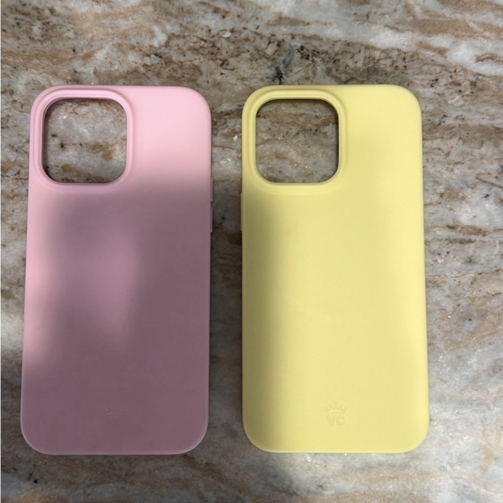 Pink & Yellow Silicone Phone Case Duo - Compatible Cell Phone Accessories